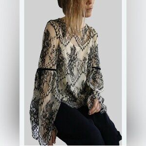 Altar’d State women lace coquette girl long sleeve top size S